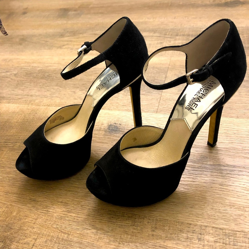 Michael Kors suede ankle strap heels